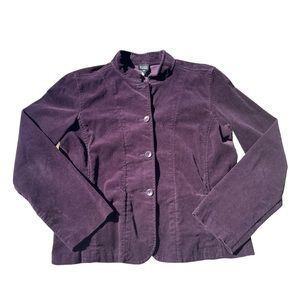 Eileen Fisher Purple Corduroy Button Up Jacket Women’s Medium